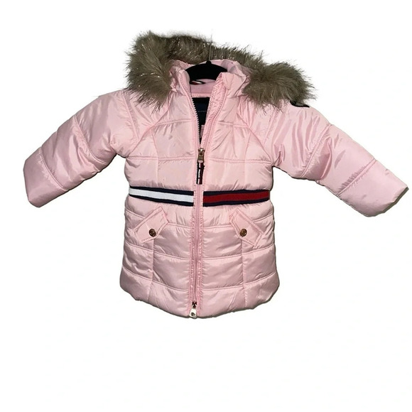 Tommy Hilfiger Pink Puffy Winter Coat Size 18 Months - Picture 1 of 4